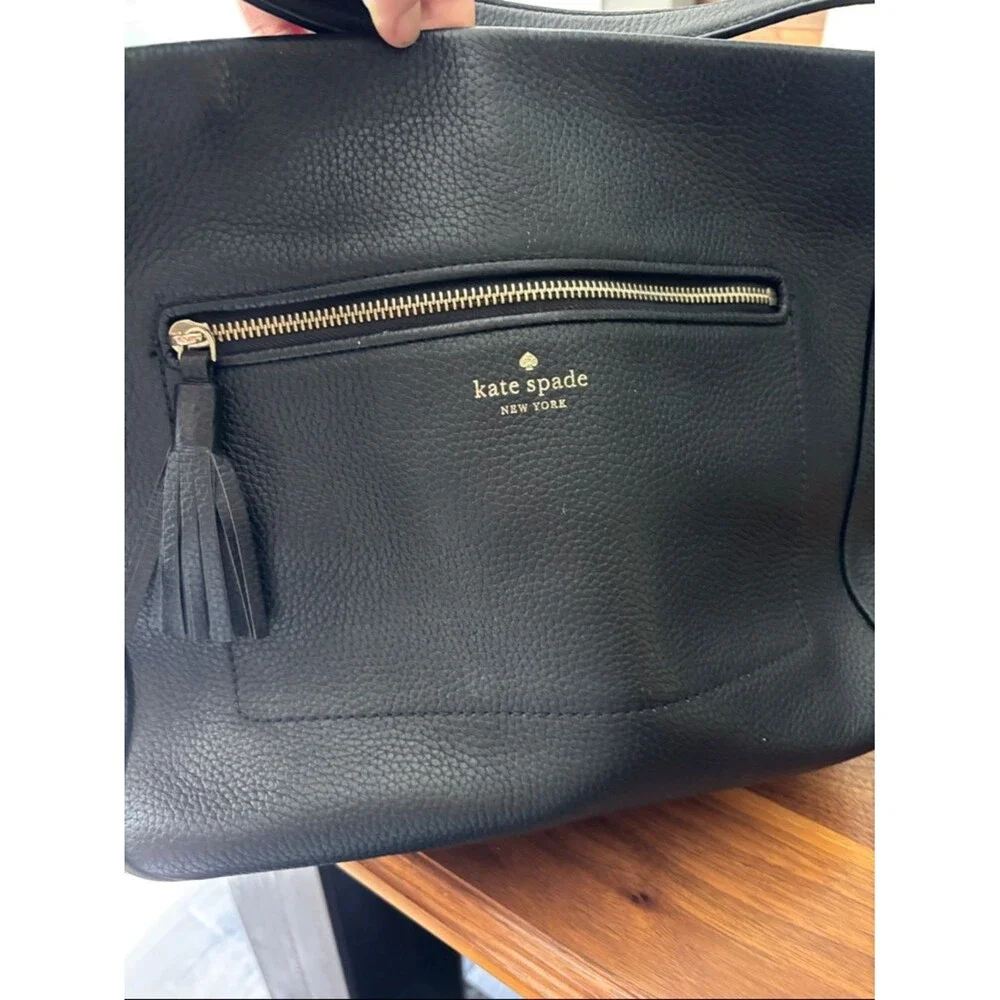 Kate Spade Black Pebbled Leather Shoulder Bag